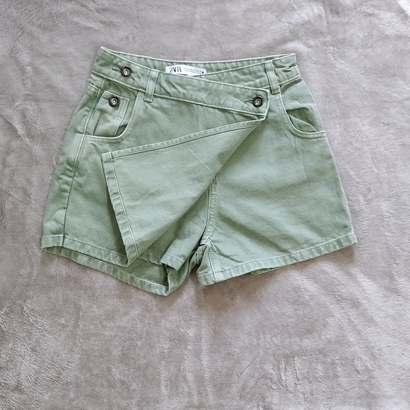 Zara Matcha Denim Skort - Picture 4 of 10